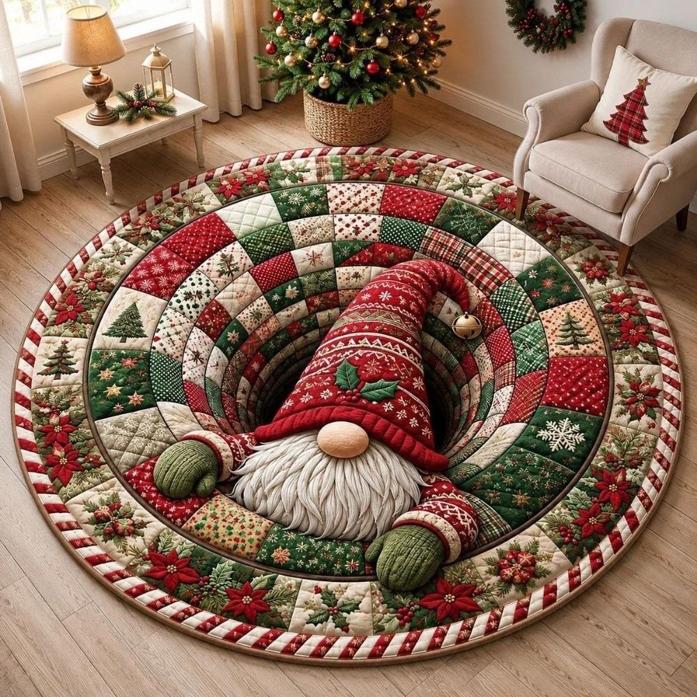 Santa Claus Christmas Rug Non-Slip Xmas Home Decor Cartoon Cute Christmas Doormat Kitchen