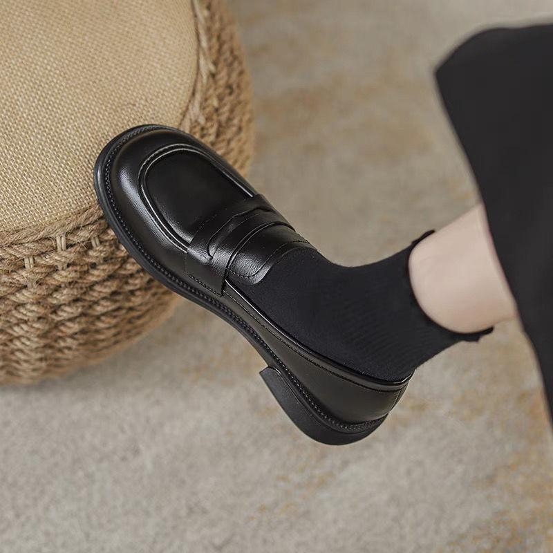 

Женские туфли-лодочки лоферы панк обувь с круглым носком для женщин стильные натуральные Mark E 2025 тренд оптовая обувь в наличии повседневные последние 40