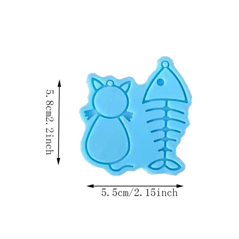 Shiny Cats Fish Rabbit Earrings Mould Silicone Epoxy Resin Molds DIY Earrings Jewelry Making Keychain Jewelry Tools
