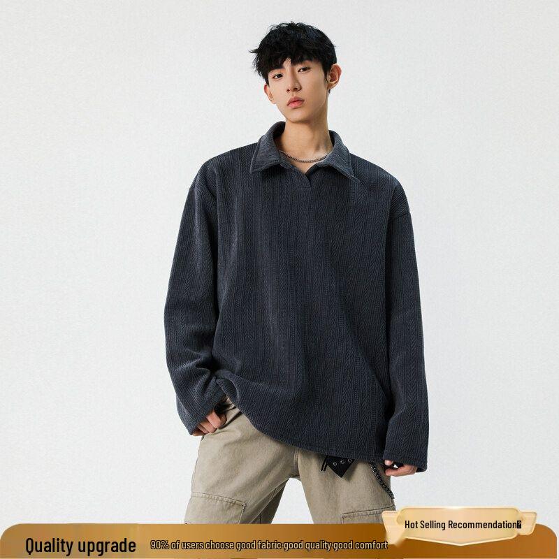 

Retro Men s Fleece-Lined Wheat Ear Hoodie - Textured, Long-Sleeved, Autumn/Winter Style 3XL (160-175 jin)