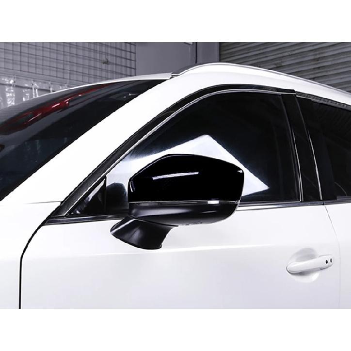 For Mazda CX-5 CX5 2017-2024 ABS Glossy Black Rearview Side Door Mirror Cover Trim 2pcs