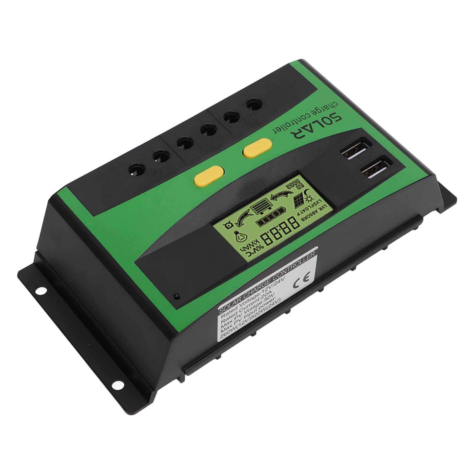 

12В 24В Сонячний контролер РК-дисплей Контролер заряду вуличного ліхтаря PV для системи генерації енергії