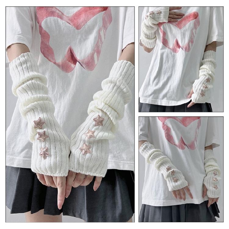 Subculture Arm Gloves Arm Covers Anime Party Fingerless Gloves for Dancing Party Arm Sleeves Teens Girl Arm Cover