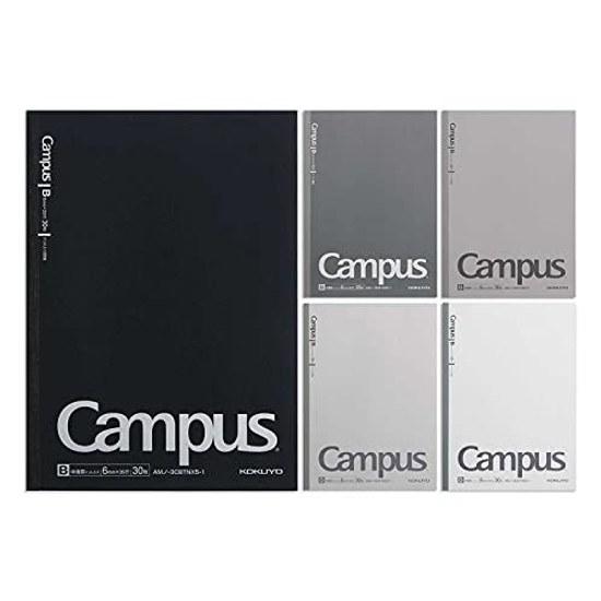 KOKUYO Campus Notebook B5 Dots B Rule 5-Color Pack Gray AM No-3CBTNX5-1