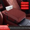 Car Armrest Cover Leather With Tissue Storage Memory Foam Height Pad Universal Auto Center Armrest Protective Cushion Support