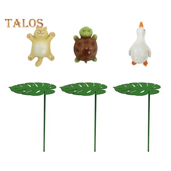 

3 шт. фигурка садового животного из смолы котенок утка черепаха на листе уличный декор статуэтка животного колышки для цветочного горшка двор домашний декор 1 Set