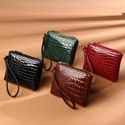 Fashion Pu Leather Mini Wallet Women Small Coin Money Card Holder Purse Bags Solid Color Tote Clutch Zipper Bag Girl Gift