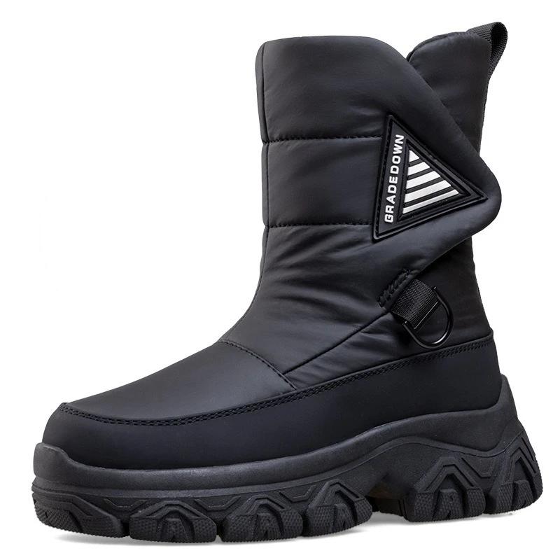 Fashion Fashion Round Toe Zip Design Brand Platform Women Boots Comfortable Waterproof Fluffy Snow Boots Winter Warm Botas Para Mujer