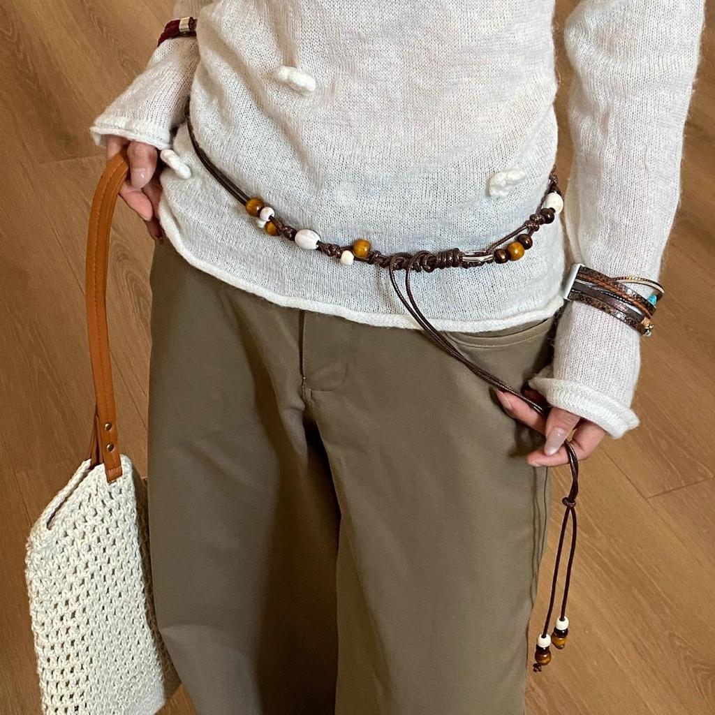 Bohemian Ethnic Beaded Waist Chain – Retro Handmade Belt Accessory for Women