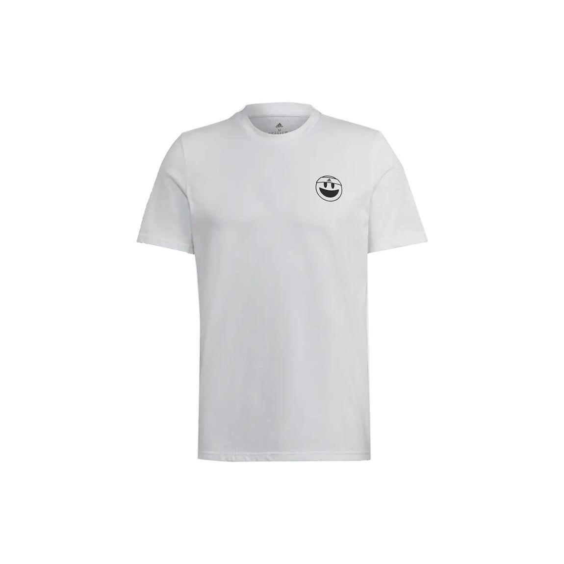 

Adidas Solid Color Tennis Print Knit Short Sleeve T-Shirt Men Tops White HG2034 XL