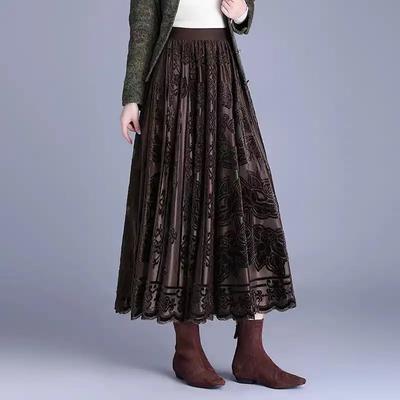 Fustă pentru Femei Casual Versatilă cu Fustă Amplă Talie Înaltă Pantaloni Lungi Largi Fustă Subțire Elastică