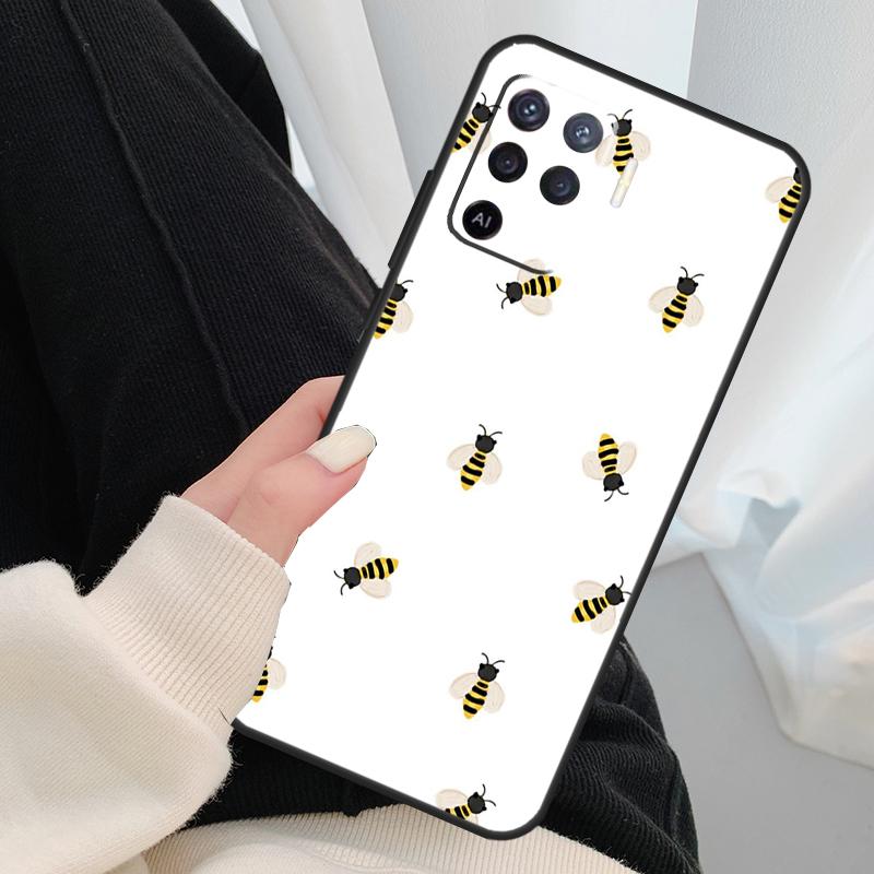 Bee Bumblebee Pattern Case For Oppo A96 A76 A16 A60 A98 A58 A78 A18 A38 A80 A40 A77 A57 A17 A74 A54 A94 A15 A5 Pro