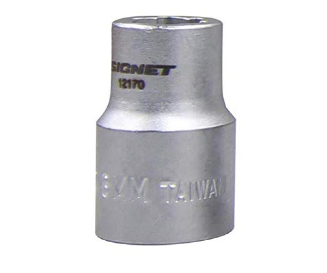 SIGNET Bolt Remover Socket for Hand 28mm Overall 12170 3/8DR Tools, 8mm, Length,