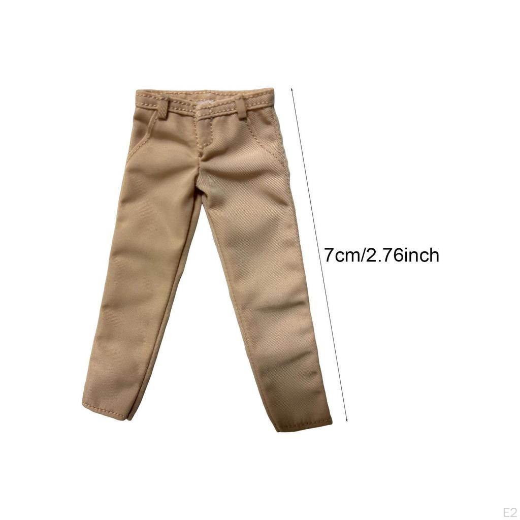 1/12 Figure Pants Khaki Accessories 3 inch Length Decor Cloth Gifts Body Doll Fashion Versatile