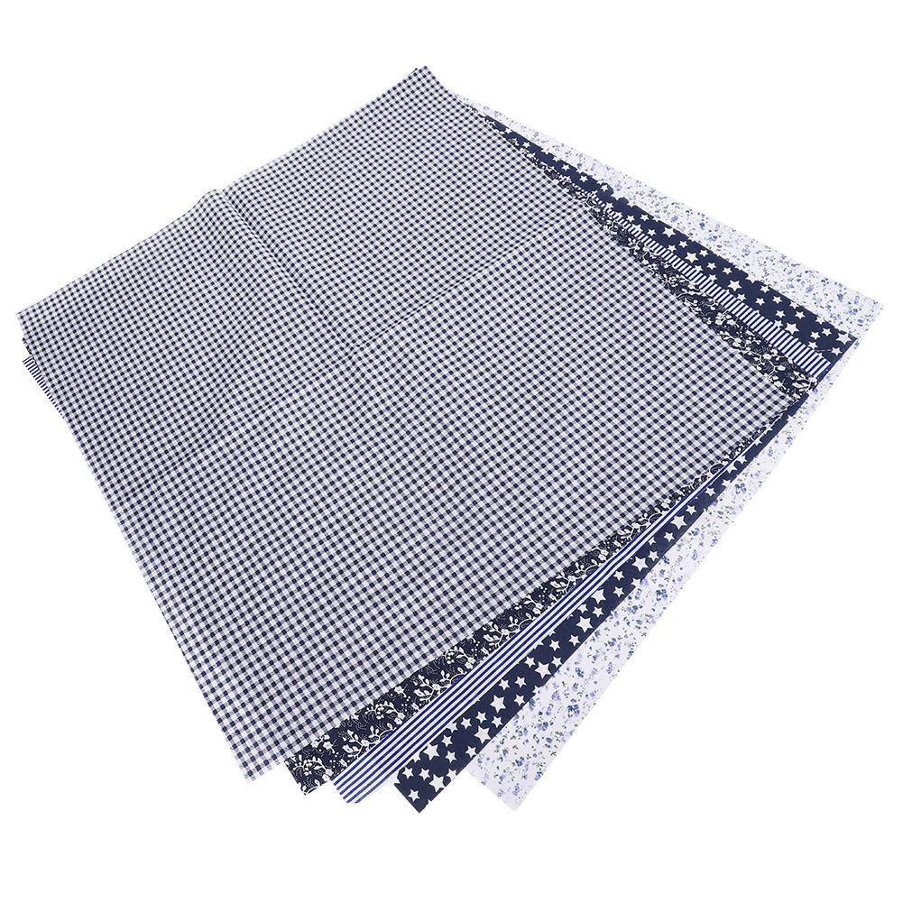 

5PCs Square Floral Patch Work Cotton Various Flower Patterns Clothing Accessories for DIY Crafts(Dark Blue 5 Colors 50