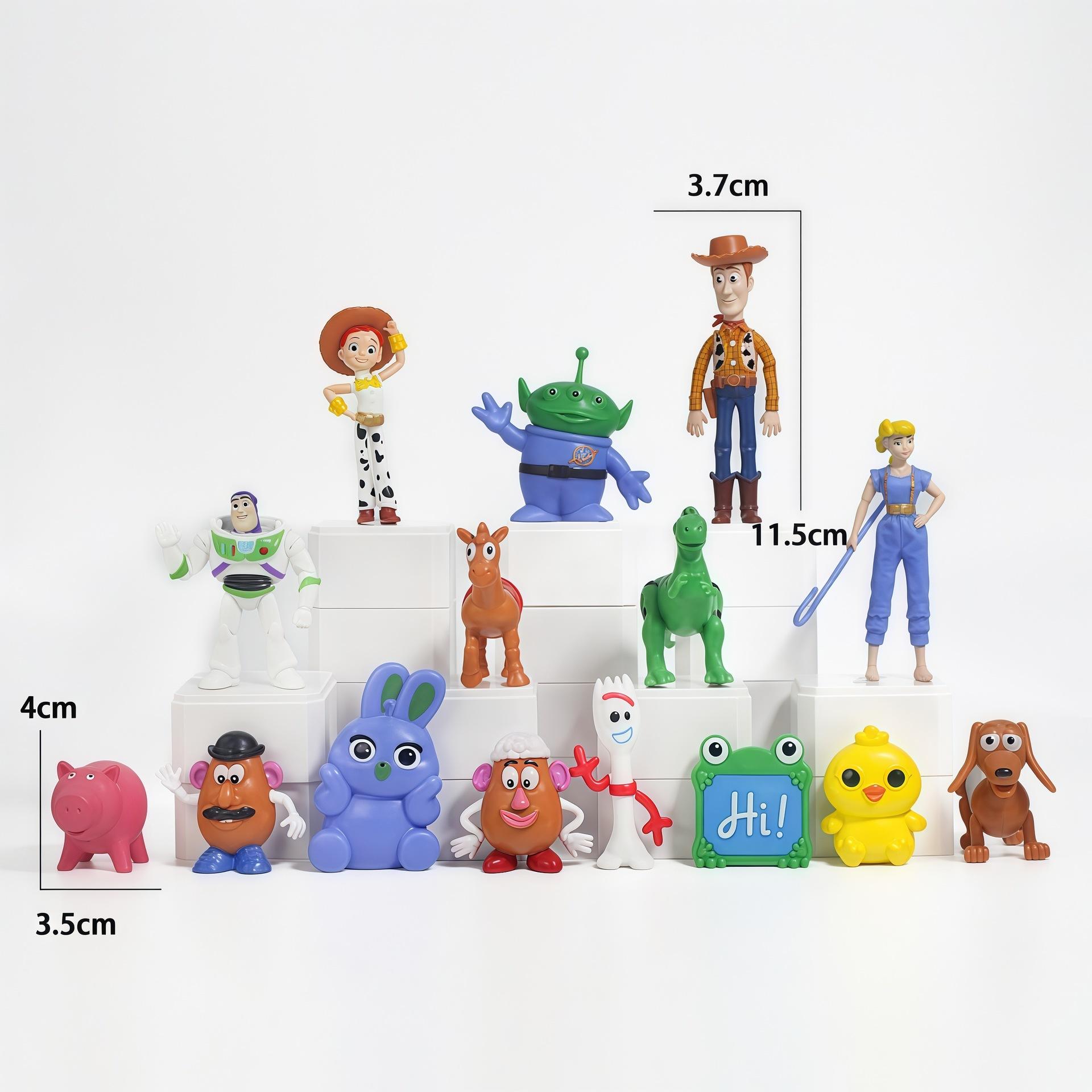 

15pcs/Set Toy Story Woody Buzz Lighty Forky Rex Action Figure Toy Anime Figurine Desktop Decoration Model Ornaments Toys разноцветный