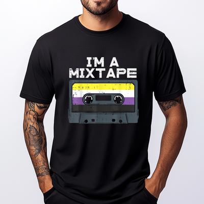 I M A Mixtape Cassette Lgbtq Non Binary Flag Genderqueer Plain Shirt Graphic T Shirt Comfortable Shirts Character