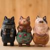 Wooden Cat Figurine Decor Handmade Gift For Cat Lovers Home Office Display