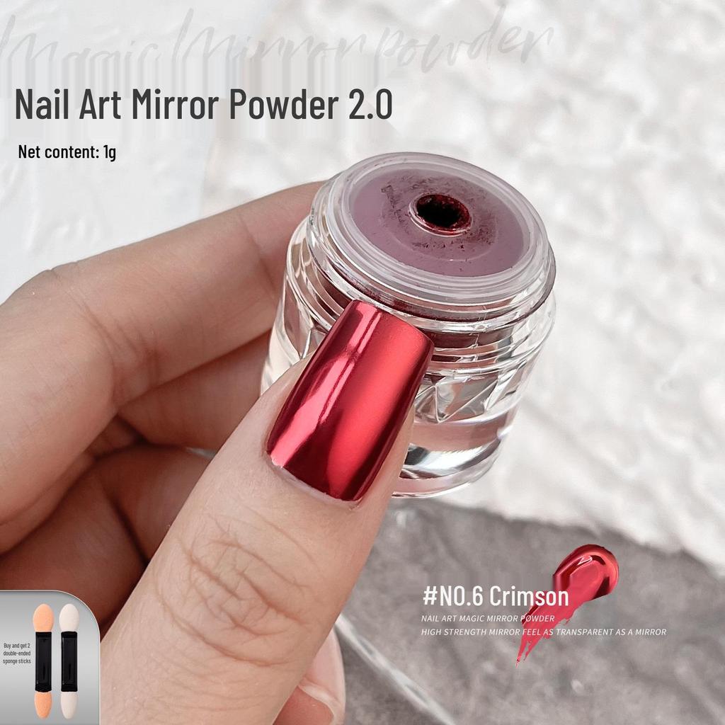 Champagne Gold & Silver Rose Mirror Nail Art Glitter Powder