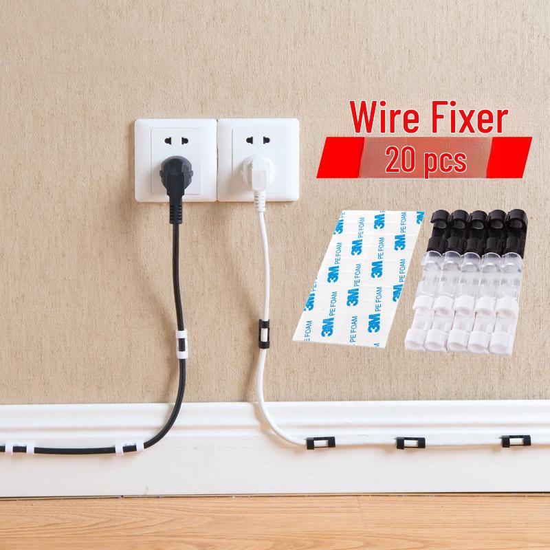 20-Piece Self-Adhesive Cable Holders for Wire Management and Organization