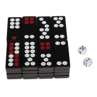 32Pcs Traditional Chinese Pai Gow Paigow Tile Set Casino Game for Family Play with 2 Pieces Dices For All Ages Game