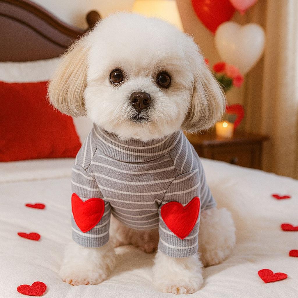 Pet circle, dog small dog clothes, cat clothing, autumn and winter Valentine's Day love collection