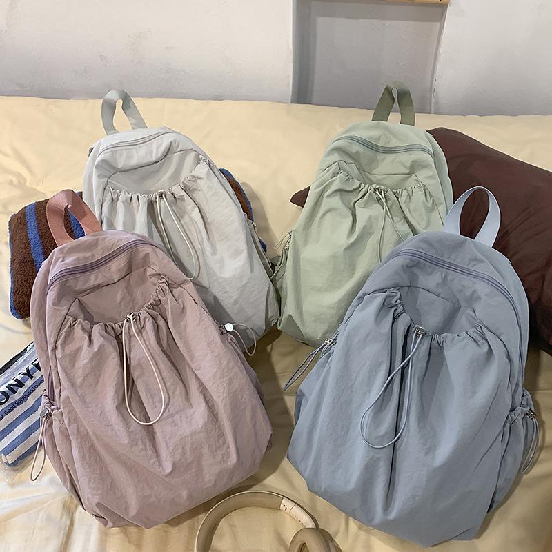 Student Schoolbag Women's Solid Color Computer Travel Backpack Large Capacity Backpack