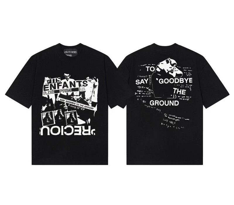 Меланхоличная футболка с коротким рукавом ERD Sketch Graffiti Loose Casual Ричи Рич S