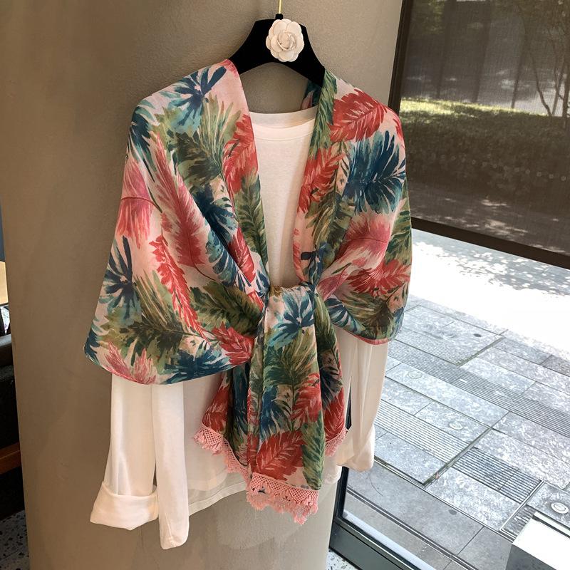 Yunnan Qinghai Travel Silk Scarf Summer High-End Women'S Medium And Long Outer Cover Retro Ethnic Style Sunscreen Scarf Shawl