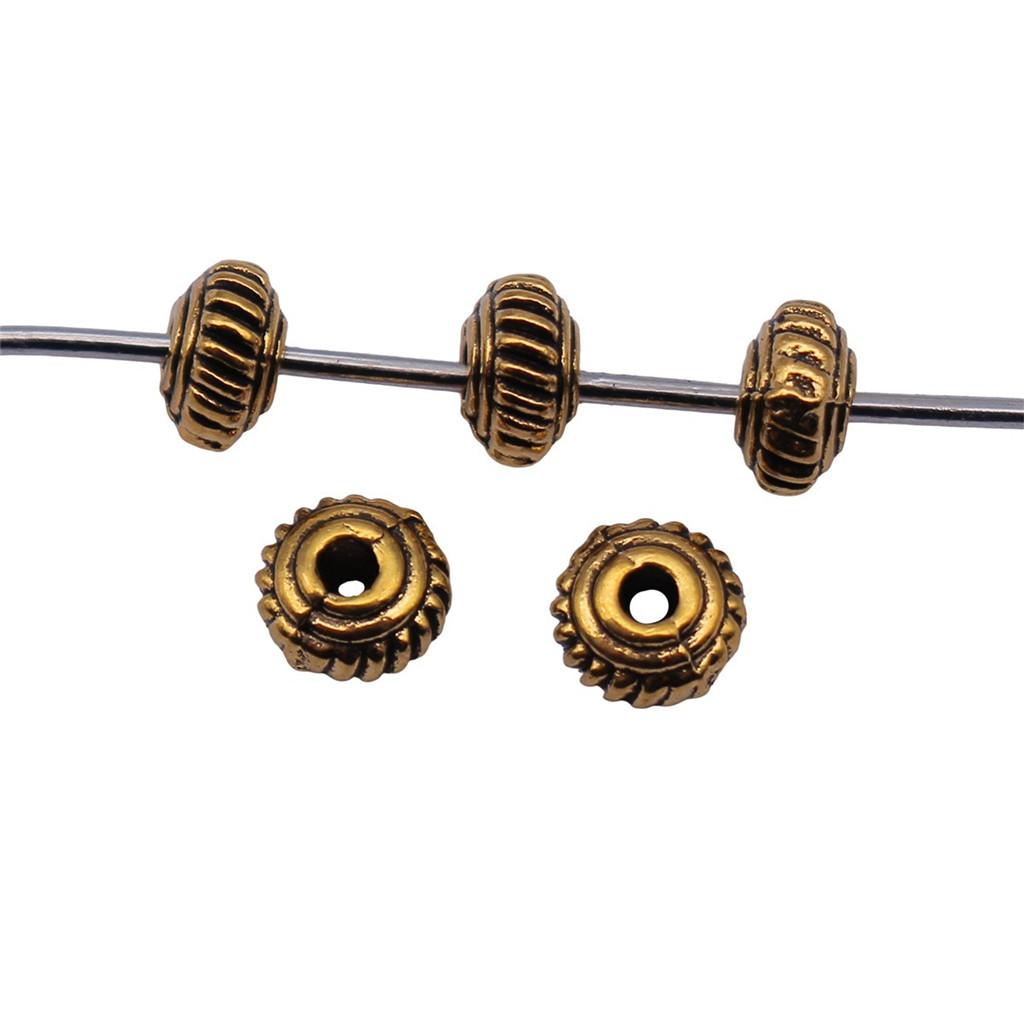 Multi Color Flower Edge Spacer Beads Metal Charms For Jewelry Making Accessories