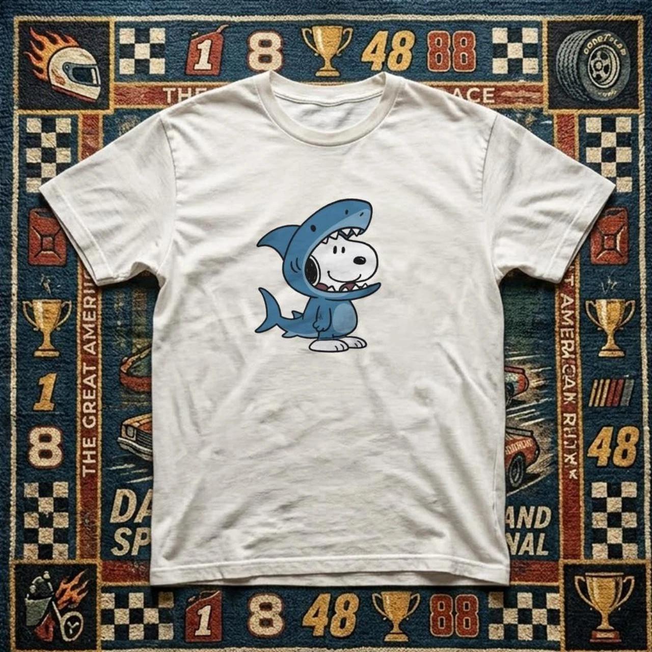 Snoopy and Woodstock shark tee XL