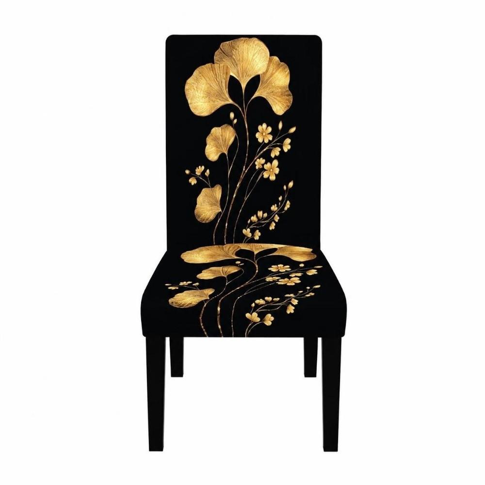 1/6pcs Full Cover Leopard Printed Chair Cover Elastic Leaf Stretch Chair Cover Non Slip Floral Fabric Chair Slipcover