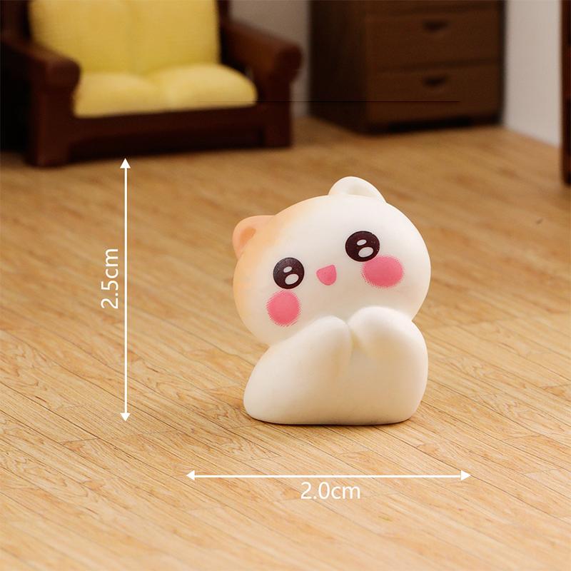 Cartoon Cute Happy Cat Ornaments Small Figurines Miniature Landscape Decoration Diy Home Desktop Children Accessories Gifts