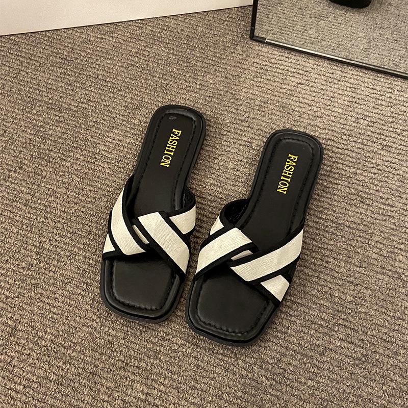 

Women s 2025 Summer Fashion Soft Sole Flat Sandals - Versatile Korean Style 40 бежевий