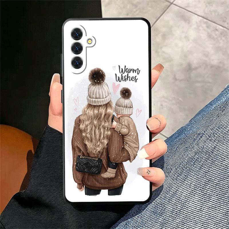 Baby Mom Girls Soft Phone Case for Samsung A17 A37 A57 A16 A26 A36 A56 A15 A25 A35 A55 A14 A24 A34 A54 A13 A23 A33 A53 A52 A12