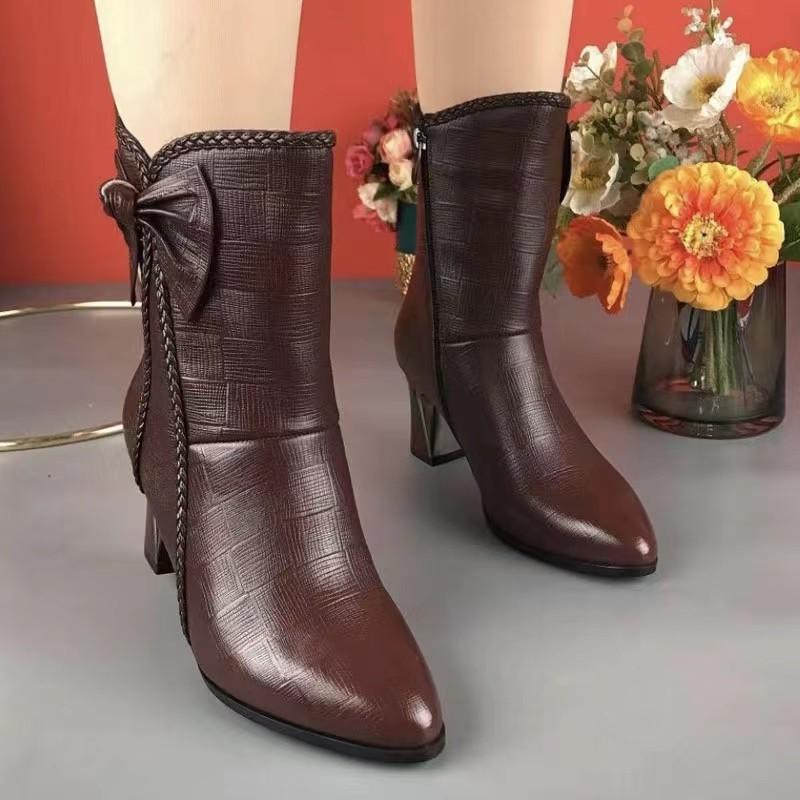 

Осінь і зима Допомога Повсякденні модні чоботи Модні чоботи на блискавці з гострим гостротою Великий розмір Чоботи для літніх матерів 37