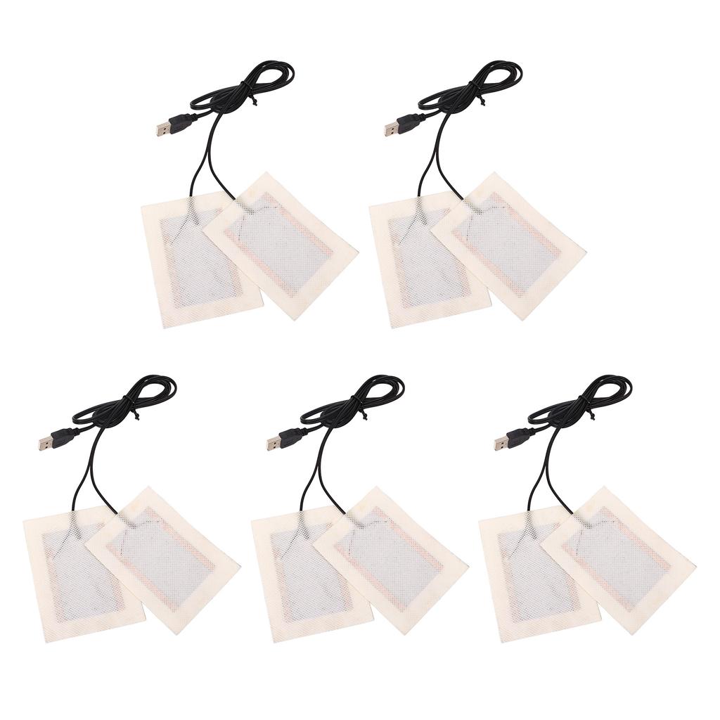 5 PCS DC5V USB Electric Cloth Heater Pad Portable Comfortable Heat Pad for Neck Back Abdomen Lumbar