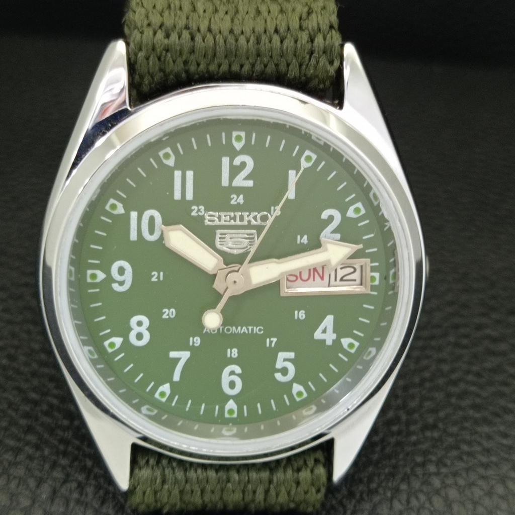 JAPAN VINTAGE REFURBISHED SEIKO 5 AUTOMATIC 6309A MENS GREEN WATCH a441670-1 Sk-a441670