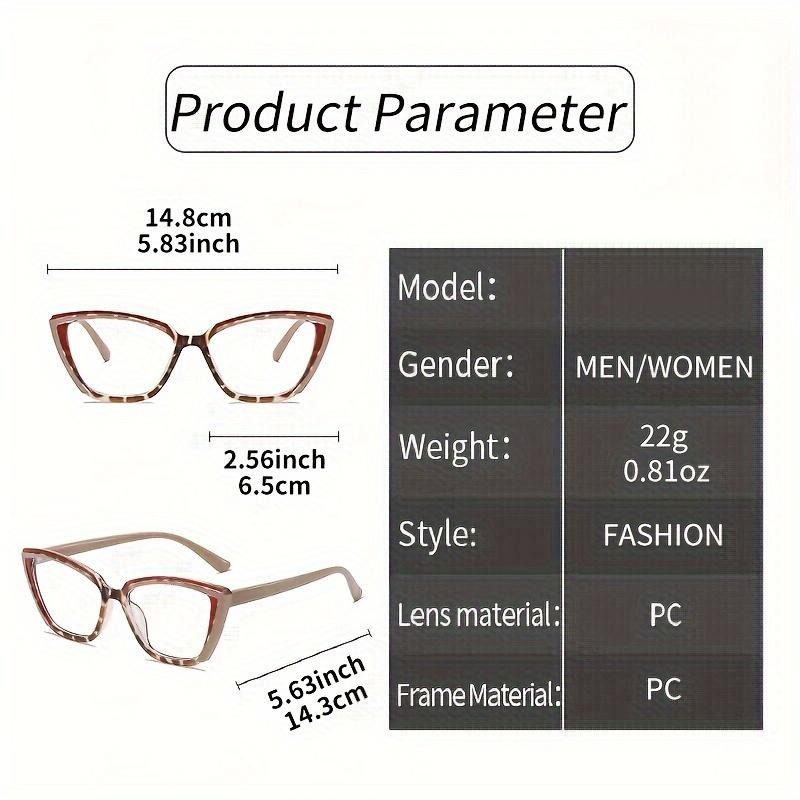 Cat Eye Clear Lens Glasses Retro Color Block Fashion Decorative Glasses Computer Spectacles For Women