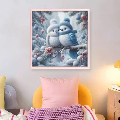 Birds Full 11CT DIY Stamped Cross Stitch Kits 40x40cm Embroidery Needlepoint Starter Kits for Beginners Adults Home Decor