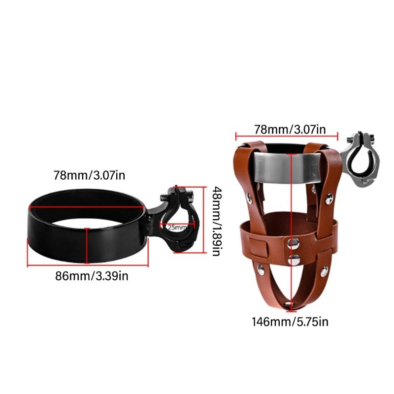 Leather Road Bike Beverage Holder Bicycles Water Bottles Cup Holder Bike Coffee Drink Cup Holder Easily to Install