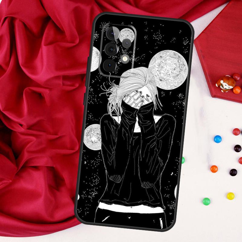 Black White Galaxys Aesthetic For Samsung Galaxy A15 A55 A53 A33 A35 A22 A32 A52 A54 A34 A14 A56 A36 A26 A16 A05 A06 Case
