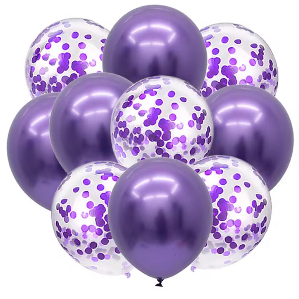10PCS Gold Silver Metal Latex Confetti Balloons Wedding New year Birthday Party Decorations Matte Globos