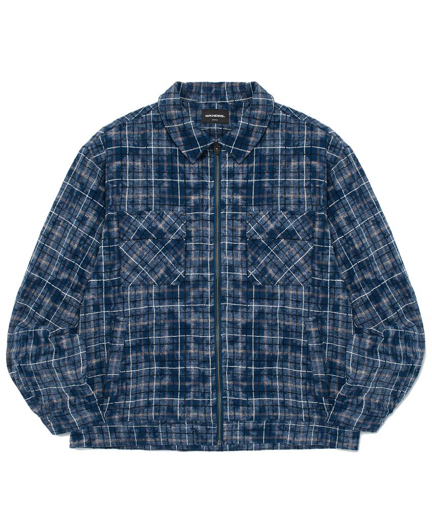 WKNDRS Checkered Zipup Shirt (Navy)