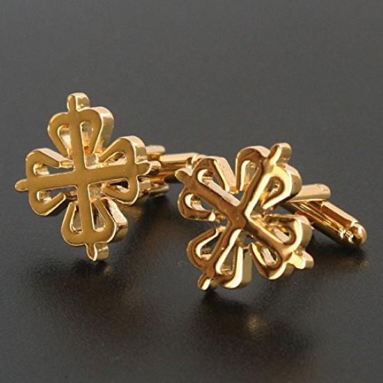 Kamakura Cufflinks Workshop Gold Cross Clover Cufflinks Cf1919