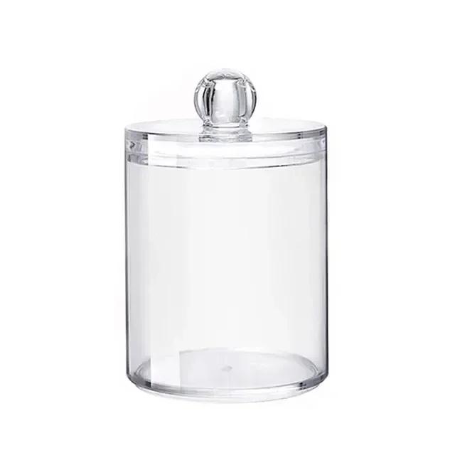 

1pc/3pcs Pack Qtip Dispenser Apothecary Jars Bathroom Jar 10 Oz Black Plastic Holder Storage Box for Cotton Ball, Swab Cotton