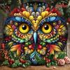 Vintage Metal Wall Art Round Owl Sign Decor