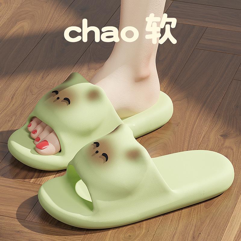 Cute Cartoon Ladies Slippers Siamese Cat 3D EVA Flat Bottom Non-slip Soft and Comfortable Sandals Slippers Suitable for Women