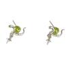 Mystical Green Fruit Stud Earrings With Four Star Design Sturdy Alloy Material Trendy Jewelry Gift For Her Everyday Wear