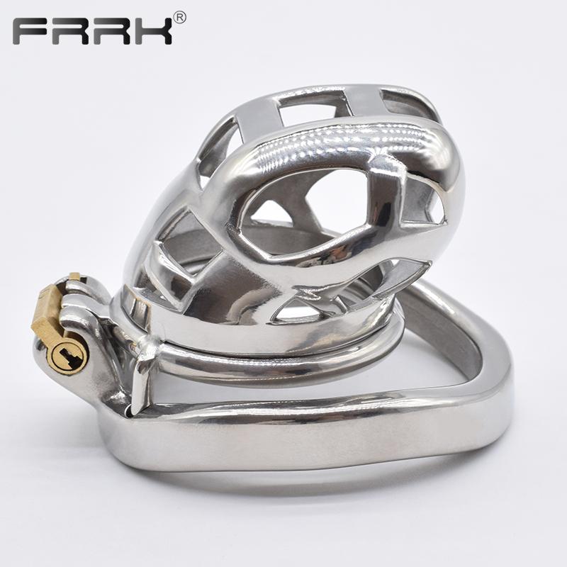 Sex Toy Small Mamba Male Chastity Device Metal Cock Cage with Anti-Fall Off Penile Bondage Stealth Penis Rings for Men Chastity